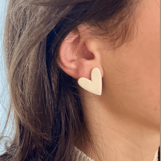 Boucles d’oreilles puces | Grand cœur